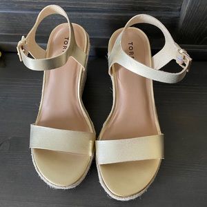 Torrid Gold Platform Wedges, 9